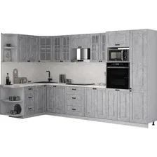 Готовая кухня Интерлиния Мила Деко 1.68x3.4 LV (керамика/керамика/опал светлый)