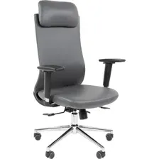 Кресло офисное Chairman 500LUX  (экокожа cерый)
