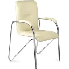 Офисный стул SitUp Samba Chrome экокожа (кремовый)