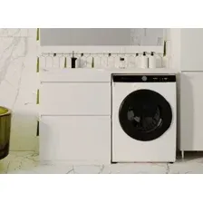 Тумба с умывальником Symbolite Даллас 130 Люкс Plus + Даллас 130x48.2 (левый, белый)