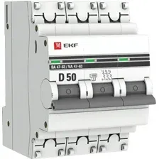 Выключатель автоматический EKF PROxima ВА 47-63 3P 50А (D) 4.5kA mcb4763-3-50D-pro