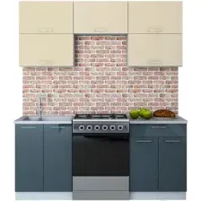 Готовая кухня Интерлиния Мила Gloss 60-18 (ваниль/асфальт)