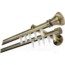 Карниз для штор Lm Decor Люксор 19/19мм 2р (антик, 2.0м)