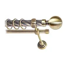 Карниз для штор Lm Decor Шар большой 059 2р витой 25/16мм (антик, 1.6м)