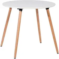 Кухонный стол Stool Group Rookie Round (белый/дерево)
