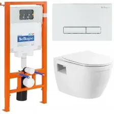 Унитаз подвесной BelBagno BB070CHR/SC/BB002-80/BB018-GV-BIANCO