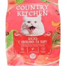 Корм для кошек Country Kitchen лосось с овощами на пару, 350 г