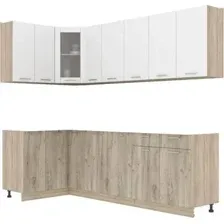 Готовая кухня Интерлиния Мила 12x25 без столешницы (белый платинум/дуб серый)
