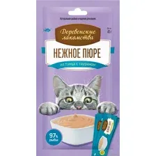 Лакомство для кошек Деревенские лакомства Нежное пюре из тунца 40 г