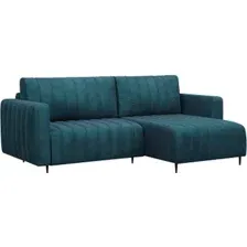 Диван угловой Mebel-Ars Маркфул/Флорент (бархат сине-зеленый Star Velvet 43 Black Green)