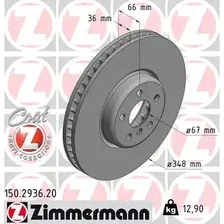 Тормозной диск ZIMMERMANN 150.2936.20 вентилируемый , передняя ось слева