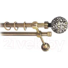 Карниз для штор Lm Decor Ажур 095 2р гладкий (антик, 3.2м)
