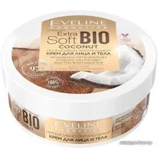  Eveline Cosmetics Крем для лица Extra soft bio Coconut Интенсивно питательный для лица и тела 200 мл