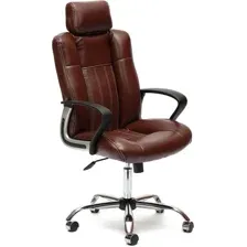 Офисное кресло TetChair Oxford (иск. кожа, темно-коричневый/перфорированный)