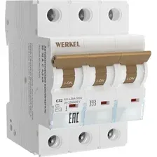 Выключатель автоматический Werkel 3P 32 A C 4.5 кА W903P324