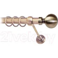 Карниз для штор Lm Decor Шар большой 059 1р гладкий 25мм (антик, 3.2м)