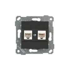 Rita - Розетка 2хRJ-45 кат. 5e UTP, черный мат