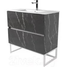 Тумба под умывальник Дабер 012 WeltWasser Deilbach 7517-80 / Т12.8W.1.12Б (мрамор черный/белый)