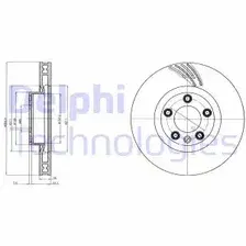 Тормозной диск DELPHI BG9101C вентилируемый , передняя ось