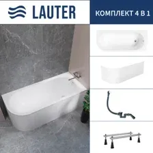 Ванна Lauter Monaco 170x72.5 2113170R (с ножками, лицевым экраном и сифоном 21Y31002 белый)
