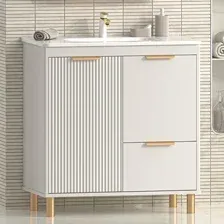 Brevita Тумба с умывальником Risacca Crema 80 RIS-06080-0342Я+B-OND080-01 (серый кашемир)