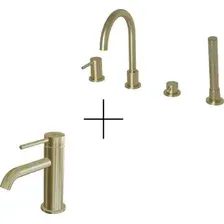 Комплект смесителей Oliveeka OL-669017+88139017-BG (золотой матовый)