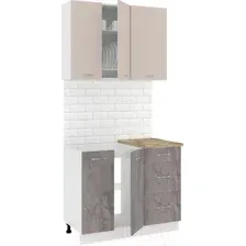Готовая кухня Кортекс-мебель Корнелия Лира 1.0м (капучино/оникс/мадрид)