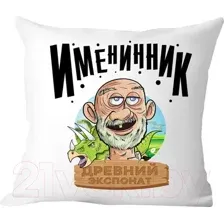 Декоративная подушка Print Style Именинник - древний экспонат 40x40plat138