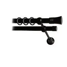 Карниз для штор Lm Decor Гиро 071 2р гладкий 25/19мм (черный матовый, 3м)