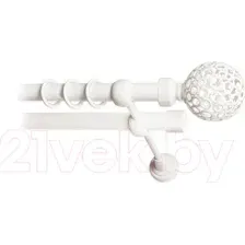 Карниз для штор Lm Decor Ажур 095 2р гладкий 25/19мм (белый глянец, 2м)