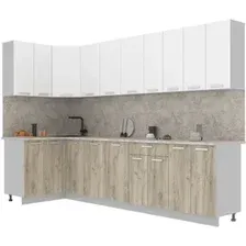 Готовая кухня Интерлиния Мила Лайт 1.2x3.0 (белый платинум/дуб серый/малага)