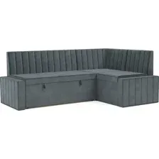 Уголок кухонный мягкий Mebel-Ars Вермут 211x83x141 / M11-23-5 (велюр серо-синий HB-178 26)