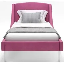 Кровать MONOFIX Лотти 90x200 (микровелюр/бордовый)