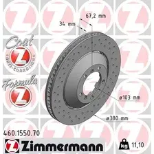 Тормозной диск ZIMMERMANN 460.1550.70 вентилируемый, перфорированный , передняя ось слева