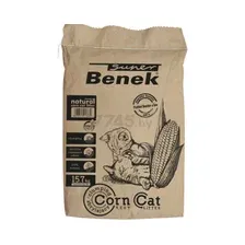 Наполнитель для туалета растительный комкующийся SUPER BENEK Corn Cat кукурузный 25 л, 15,7 кг (5905397017684)