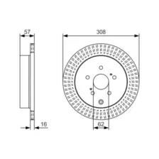 Тормозной диск BOSCH 0 986 479 T16 вентилируемый , задняя ось