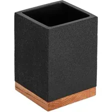 Стакан для зубной щетки и пасты Perfecto Linea Wood Bliss 35-720102 (черный)