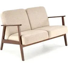 Диван Halmar MILANO 2S tap. Castel 15 бежевый/орех