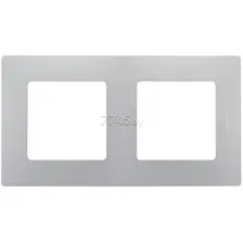 Рамка двухместная LEGRAND Etika алюминий (672552)