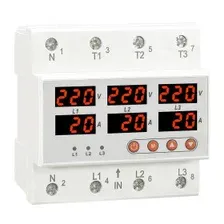 Реле контроля напряжения и тока 3PN 3NO 63A RELETEK RM-FVA/63