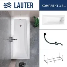 Ванна Lauter Versailles 170x75 21070075 (с каркасом и сифоном 21Y31001 матовый черный)