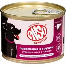 Влажный корм для собак ENSO Sensitive перепелка, гречка, груша 020/606359 (190г)