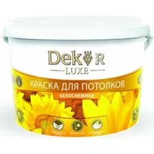 Краска Dekor ВД-АК-216 для потолков (белоснежный, 1.1 кг)