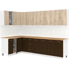 Готовая кухня Кортекс-мебель Корнелия Лира 1.5x2.9 (дуб сонома/венге/дуб бунратти)