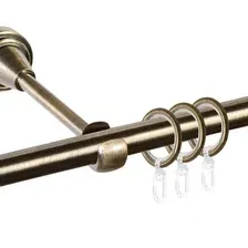 Карниз для штор АС ФОРОС Prime D16Г + наконечники Сфера (2.4м, антик)