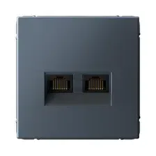 Розетка компьютерная RJ-45 двойная SYSTEME ELECTRIC ArtGallery грифель (GAL000785)