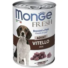 Консервированный корм для собак Monge Fresh Chunks In Loaf мясной рулет с телятиной (400 г)