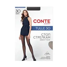 Колготки женские CONTE Elegant Tulle, nero, размер 4, 30 den
