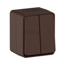 Выключатель двухклавишный двухполюсный наружный SYSTEME (SCHNEIDER) ELECTRIC AtlasDesign Profi54 коричневый (ATN546051)