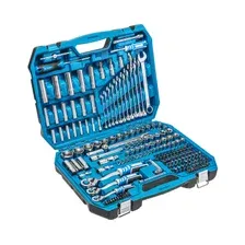 Набор инструментов 1/4&quot, 3/8&quot, 1/2&quot 6 граней 222 предмета HOEGERT (HT1R444)